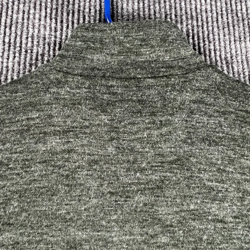 Banana Republic Mens Sweatshirt Medium Green Long Sleeve 1/4 Zip Mock Neck